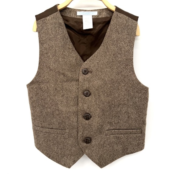 Janie and Jack Other - Janie And Jack Boys Size 4 Brown Wool Blend Vest Preppy Academia Holiday Formal